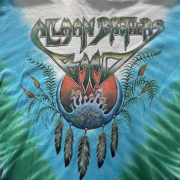 Vintage Allman Brothers Band Tour Concert T-Shirt XL Tie Dye All Over Design - Picture 3 of 8